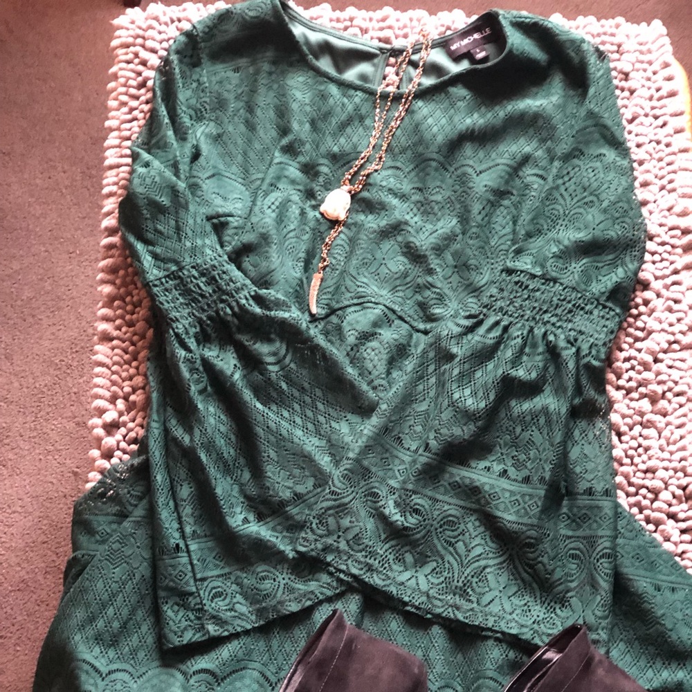 Deep green dress